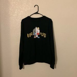 NWT BTS BT21 black sweatshirt fleece size medium